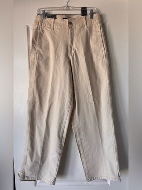 Banana Republic White High-Rise Straight Wide-Leg Jean Ankle length size 8 NEW